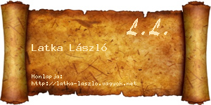 Latka László névjegykártya